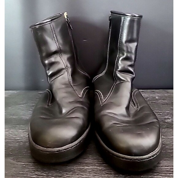 Bates Floaters Black Leather Zip Up Wool Lined Boots VINTAGE Men\'s Size 13 main image 5